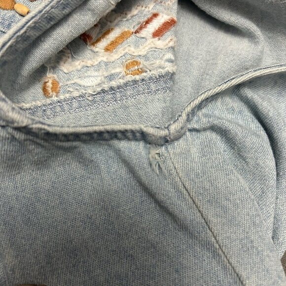 Vtg Country Legends Sleeveless Women Denim Shirt Beaded Embroidered Western Sz S - Picture 9 of 9